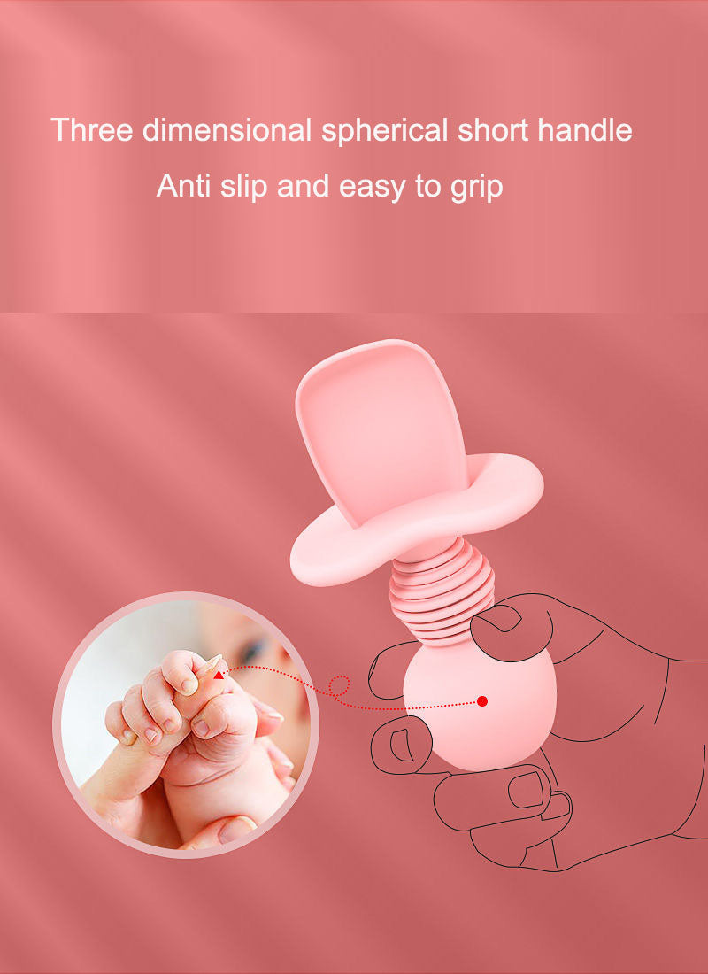 Close-up of the spoon's short rounded handle
