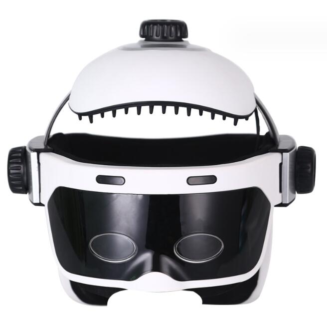 White electric head massager with black face padding