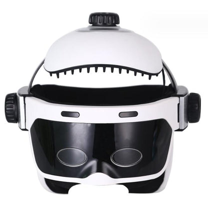 White electric head massager with black face padding