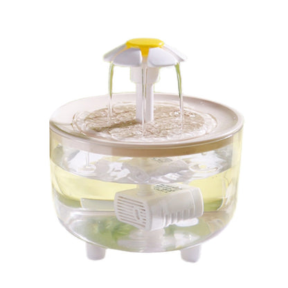 Transparent pet fountain showing the pump inside the reservoir