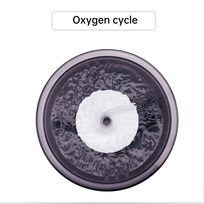 Top view of circulating water in the pet fountain