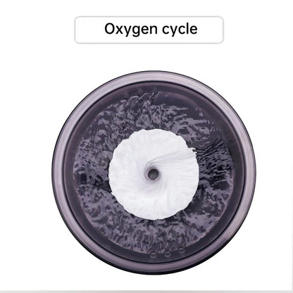 Top view of circulating water in the pet fountain