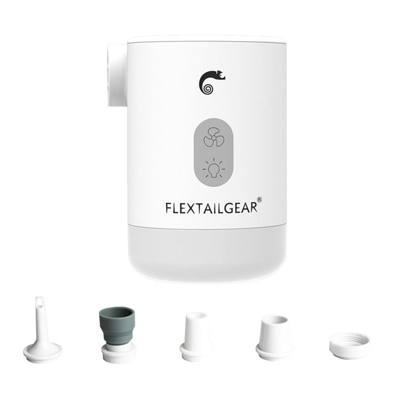 White Max Pump 2 Pro with five nozzle adapters