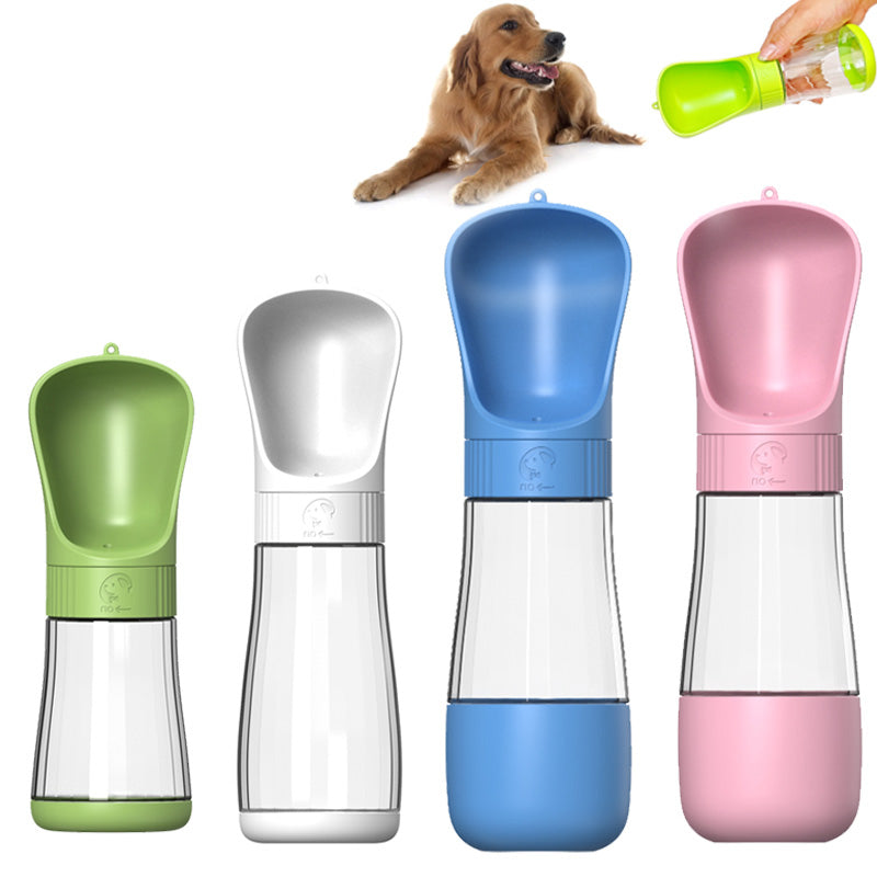 Green, white, blue and pink pet water bottles in different formats