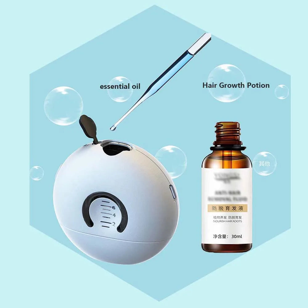 Illustration of filling the scalp applicator with a dropper