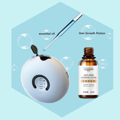 Illustration of filling the scalp applicator with a dropper