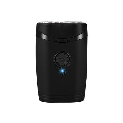 Front view of the portable black electric shaver