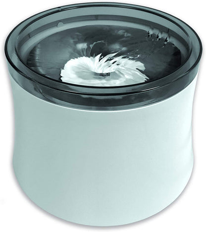 Close-up of the pet fountain's circular drinking basin