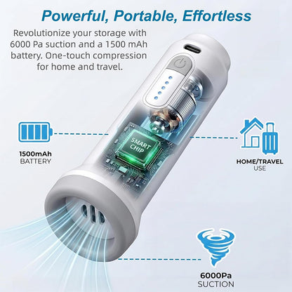 Cutaway illustration of the cordless storage-bag pump