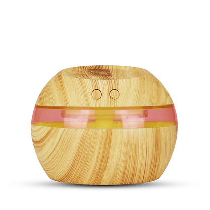 Light woodgrain humidifier with an orange illuminated band