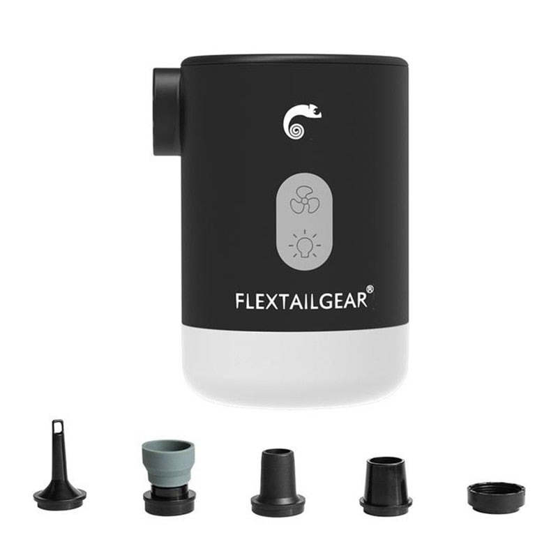 Black Max Pump 2 Pro with five nozzle adapters