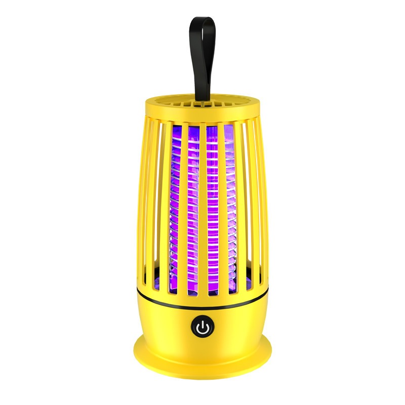 Yellow USB mosquito trap lamp with hanging loop