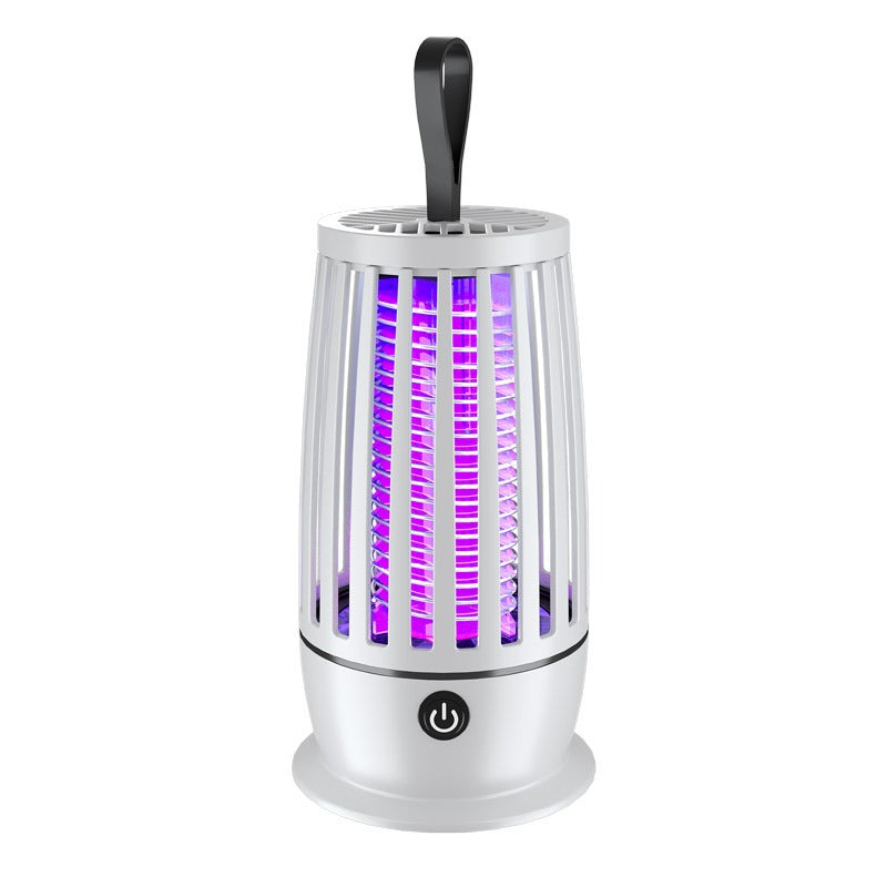 White USB mosquito trap lamp with hanging loop