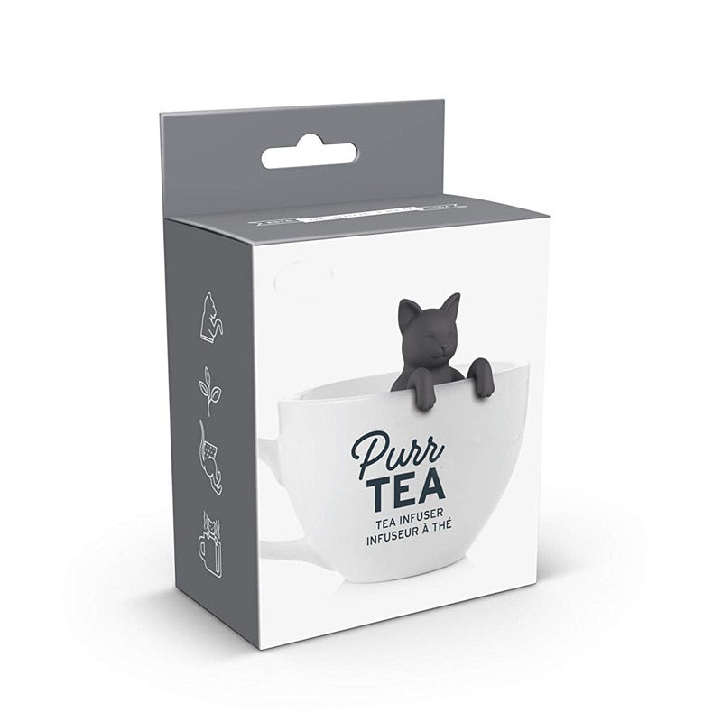 Cat-shaped tea infuser retail packaging