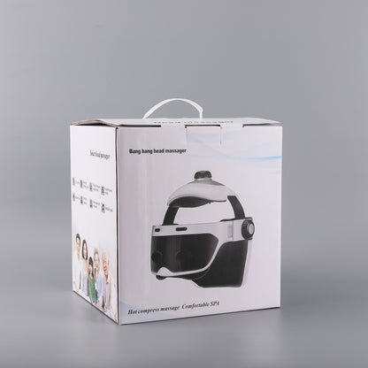 Retail box pictured for the electric head massager