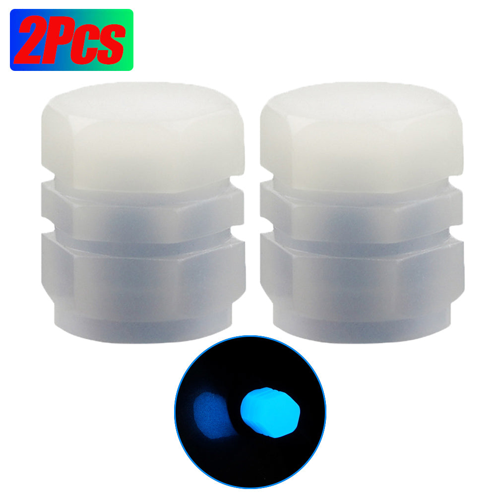 Two-piece blue luminous valve cap option