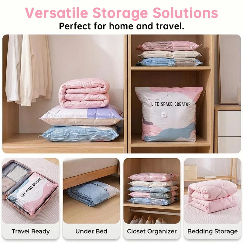 Storage bag examples for luggage, shelves, bedding and under-bed storage