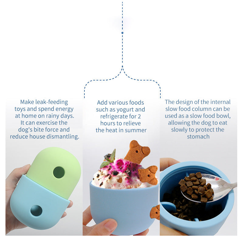Treat toy shown opened with food-filling examples