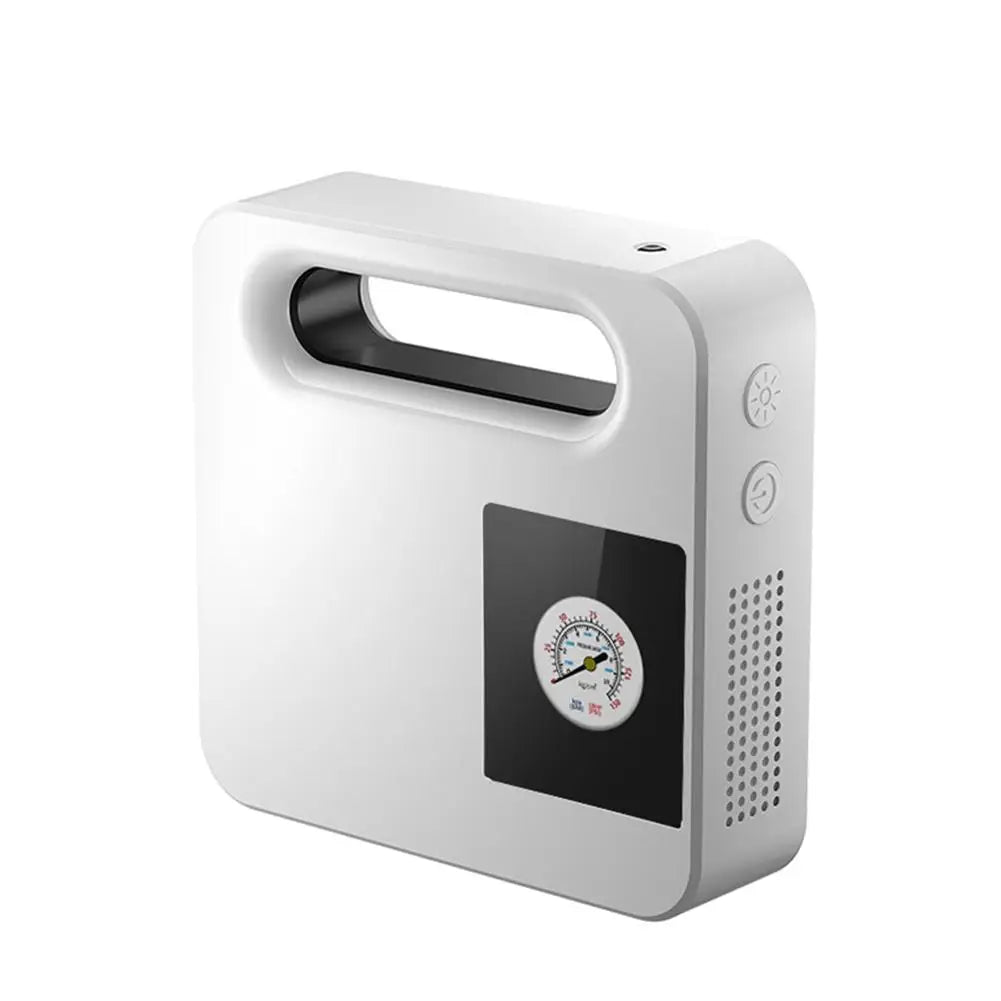 White tire inflator with mechanical pressure gauge