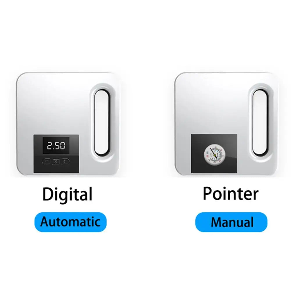 Mechanical gauge and digital display inflator options side by side