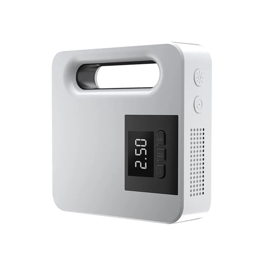 White tire inflator with digital pressure display